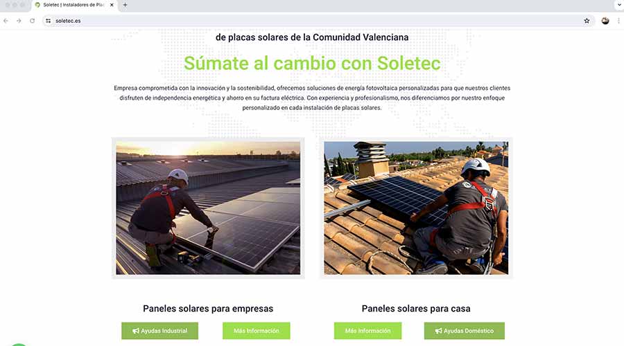 Diseño web de Soletec